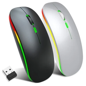 Wireless Mouse 2.4G Rechargeable USB Wireless Gaming Mouse With LED Colorful FY - Afbeelding 1 van 26