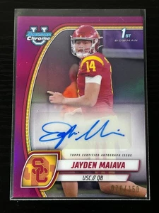 2024 Bowman University Jayden Maiava USC Trojans Rookie Auto Fuchsia /150 - Picture 1 of 2