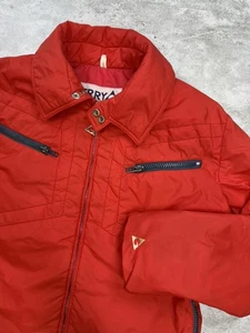 VINTAGE Gerry Down Jacket Mens Large Red Insulated Nylon Made in USA Denver 80s - Picture 1 of 10