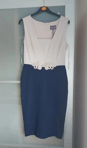 BRAND NEW Phase Eight Dress Cream Navy Size 8 Wedding Occasion RRP £145 - Picture 1 of 9