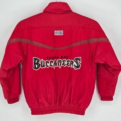 Vintage Tampa Bay Buccaneers Men Medium NFL Pro Line Logo Athletic Bomber Jacket - Image 1 of 4