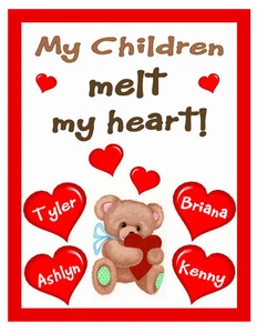 IMÁN NEVERA PERSONALIZADO MIS HIJOS DERRITEN MI CORAZÓN - Imagen 1 de 1