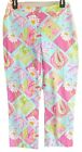 Lilly Pulitzer Multicolored Floral Crop Pants Women's Sz 2