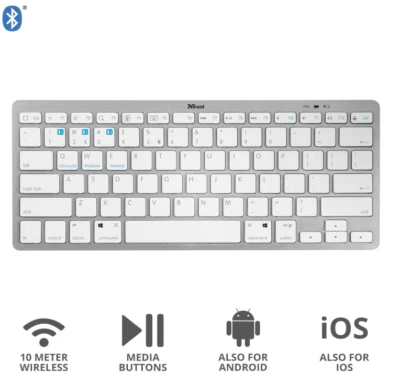 Trust Nado Bluetooth Wireless Tastatur Schwarz Deutsch für ios Android - Bild 1 von 2