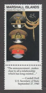 ISOLE MARSHALL, SCOTT #265, CON SCHEDA - PATTO TRIPARTITO FIRMATO 1940, SECONDA GUERRA MONDIALE, NUOVO DI ZECCA - Foto 1 di 2