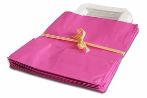 25 Papiertragetaschen 18x8x22 cm Papiertüten Tragetaschen 80g/m² pink  - Bild 1 von 2