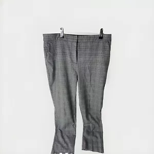 PORTMANS - wide leg, black check pants, size 12 Elastic Back Waist - Free Post - Foto 1 di 9
