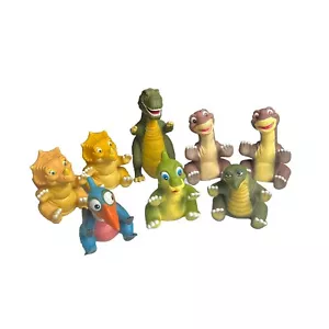 Vintage 1988 Land Before Time Pizza Hut Puppet Toy Retro Lot of 8 Complete Set - Picture 1 of 10