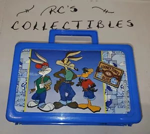 Vintage 1997 Looney Tunes BUGS, DAFFY, WILE E Pencil Box **RARE STICKER PRINT** - Picture 1 of 5