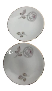 "Mini piastre in porcellana Johann Haviland Bavaria Germania set di 2 motivi rosa 3,5" - Foto 1 di 6