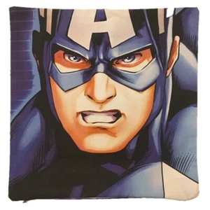 Captain America Face Cotton Cushion Cover with zip - Marvel - 45x45cm - Licensed - Picture 1 of 1