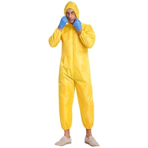 Mens Jumpsuit Front Zipper Hooded Adult Overalls Protection Halloween Hazmat - Picture 1 of 25