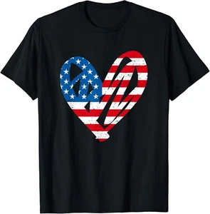 4th July Partiotic Heart Independence Day | Mens & Womens Gift Unisex T-Shirt - Picture 1 of 3
