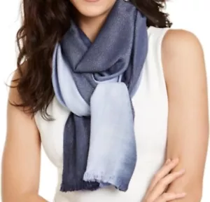 INC International Concepts Mujer Talla Única Pashmina Bufanda Azul Marino Ombre Brillo - Imagen 1 de 8
