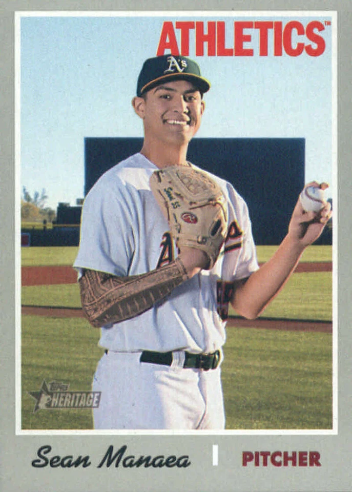 2019 Topps Heritage #408 Sean Manaea Oakland Athletics SP (BUY 10=FREE S/H) - Image 1 of 1