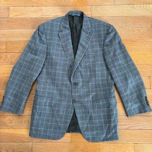 Recent Canali 1934 Sport Coat Jacket Blazer Wool 44R US 54R EU Brown Plaid Check - Picture 1 of 13