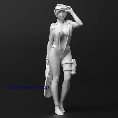 Sexy Buzo Niña Miniaturas Figura de Acción Modelo Resina Sin Montar Sin Pintar Foto 1 de 4