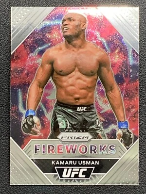 Kamaru Usman 24 Fireworks Prizm UFC 2021 Panini - Image 1 of 4