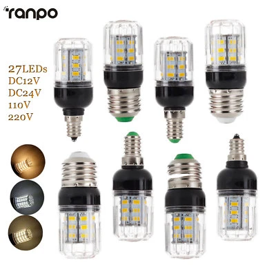 LED Corn Bulb Light E27 E12 E26 E14 9W 27LEDs Lamp 5730 SMD 110V 220V DC 12V 24V - Image 1 of 4