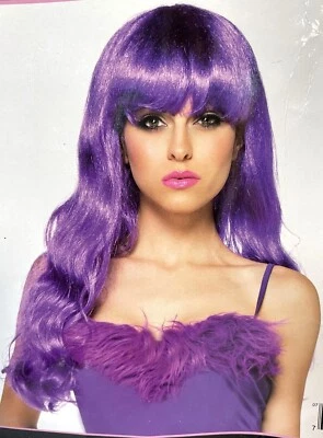 Peluca larga ondulada Leg Avenue Starbright púrpura OS Foto 1 de 4