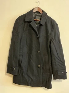 LONDON FOG MEN'S CHARCOAL. Black PEA COAT PENDLETON WOOL COAT SIZE  L - Picture 1 of 7