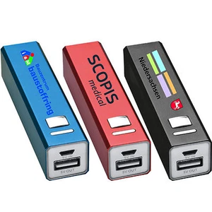 5x Power Bank 2200 mAh incl. Impresión GRATUITA | Publicidad | Metal rojo azul negro - Imagen 1 de 3