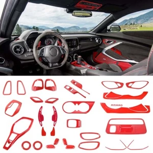 29PCS Red Full Set Interior Decoration Trim Kit For Chevrolet Camaro 2017-2023 - Picture 1 of 8