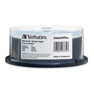 10 DISCS VERBATIM 4X Blu-Ray 50GB BD-R DL Dual Layer White Inkjet Printable - Picture 1 of 3
