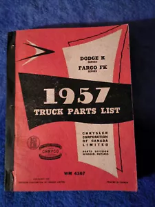 1957 Dodge, Fargo Trucks(CHRYSLER OF CANADA) PARTS MANUAL-VERY NICE ORIGINAL!! - Picture 1 of 5