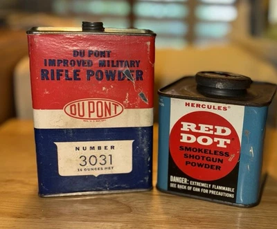 2- De colección. LATAS DE PISTOLA EN POLVO - 8 y 16 oz. Latas VACÍAS... Foto 1 de 4