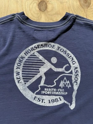 Camiseta De Colección Abercrombie and Fitch XL Nueva York Herradura Lanzando Puntada Única NY Foto 1 de 4