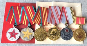 Juego de 6 medallas militares soviéticas rusas de la URSS para teniente - Imagen 1 de 16