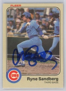 Tarjeta de radiocontrol de novato de béisbol Fleer 1983 firmada por Ryne Ryno Sandberg Cubs MLB HOF - Imagen 1 de 1
