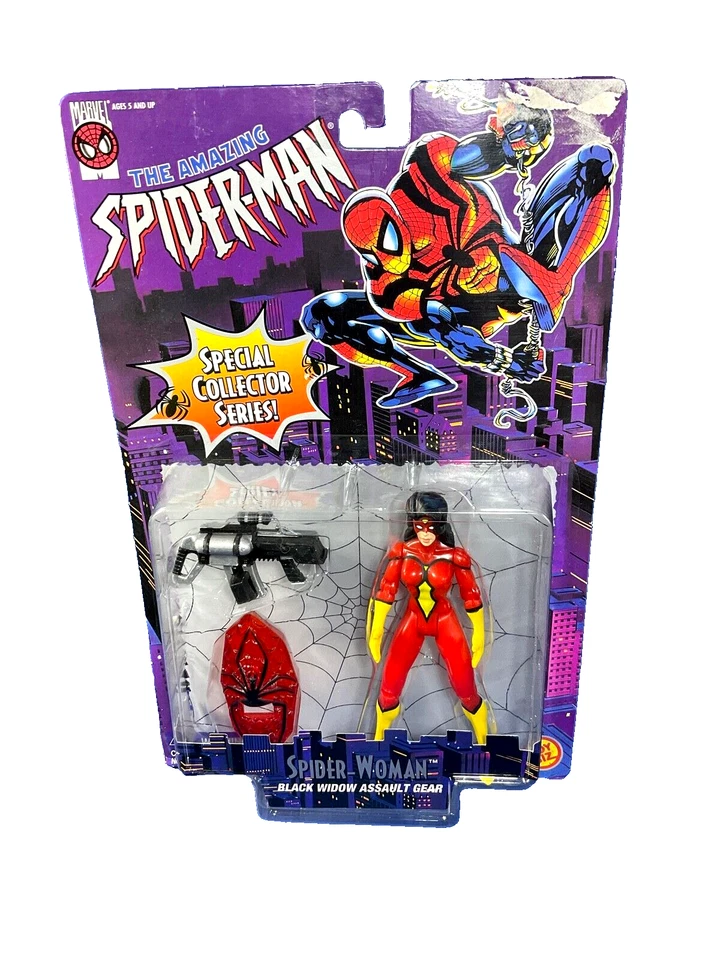 1996 Marvel, Toy Biz, 'Mulher-Aranha', com Equipamento de Assalto da Viúva Negra, Figura, Novo na embalagem - Imagem 1 de 4