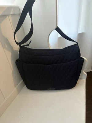 Vera Bradley Black Quilted Crossbody Shoulder Bag Floral Lining - Image 1 of 4