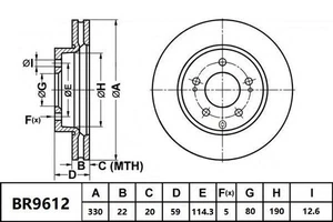 Bendix Ultimate Rear Brake Rotor for Ford Falcon EF, EL 5.0L Z Petrol 1994-1998 - Picture 1 of 2