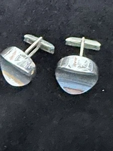 Vintage Oval Curved Modernist Sterling 925 Cufflinks Made inMexico 16.2 g - Picture 1 of 9