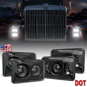 Brightest 4pc 130W 4x6 LED Hi/Lo Headlight for International Peterbilt Freighter - Foto 1 di 10