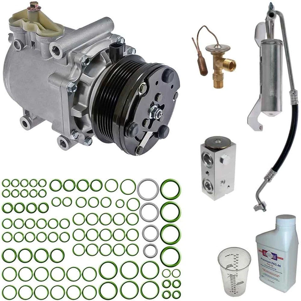 Compresor de aire acondicionado Omega para Lincoln Aviator 2003 2004 2005 con kit de reparación de aire acondicionado GAP Foto 1 de 1