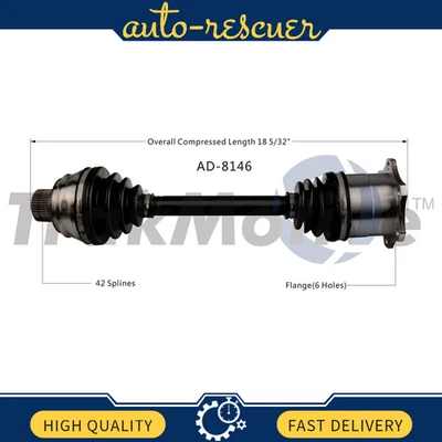 Eje CV SurTrack AD-8146 para Audi A4 A5 S5 paso delantero derecho o conductor izquierdo Foto 1 de 2