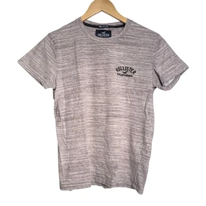 Camiseta Hollister California Logo Bordado Hombres Talla XS Gris Jaspeado Algodón - Imagen 1 de 4