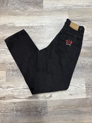 Pantalones de mezclilla Tommy Hilfiger de colección para mujer talla 8 negros de tiro alto con logotipo Foto 1 de 4