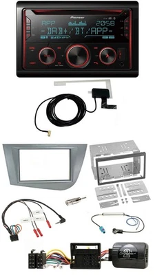 Pioneer 2DIN Lenkrad DAB USB CD Bluetooth Autoradio für Seat Leon 2005-2012 silb - Bild 1 von 4