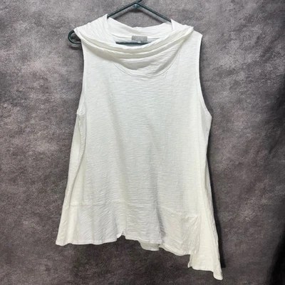Habitat Clothes to Live In Cowl Neck Tank Top Womens XL White Lagenlook - Image 1 of 4