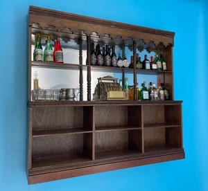 DOLLS HOUSE GLASS BACKED PUB UNIT & BOTTLES, CASH REGISTER- MINIATURE DISPLAY Co - Picture 1 of 14