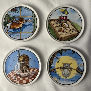 Gary Patterson Katze Tasse Untersetzer 4er Set Geschenk für Katzenliebhaber Freundin Kätzchen lustig - Bild 1 von 6