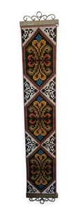Tapiz vintage de arte popular escandinavo sueco campana tirar bordado colgante de pared - Imagen 1 de 4