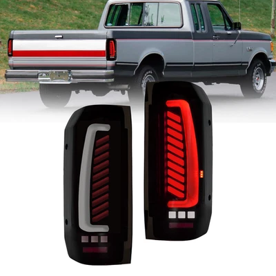 LED Rear Tail Lights Lamps For 1989-1996 Ford F150  F250 F350 Bronco Smoked - Image 1 of 4