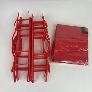 Brandneu 12er Set Rot Weihnachten/Feiertag Licht Verpackung Aufbewahrung Rollen mit Tasche Neu - Bild 1 von 4