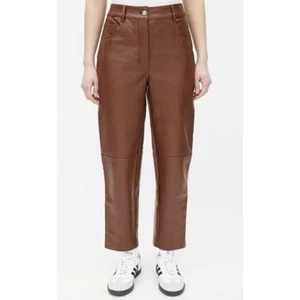 Aritzia Wilfred Oracle Faux Leather Balloon Pants Size 6 Brown EUC - Picture 1 of 17